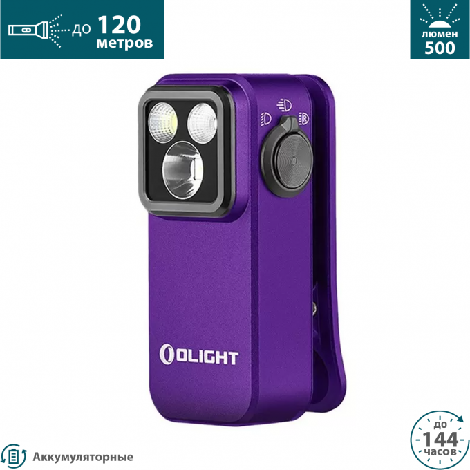 Фонарь OLIGHT OCLIP PRO PURPLE 691572